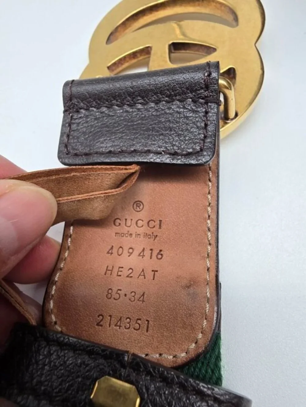 Authentic Gucci Web Elastic Torchon Double G Belt